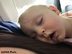 Kendra's daughter sleeping on her chest