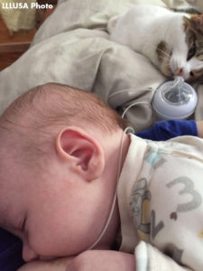 Jaclyn's Son nursing with a SNS
