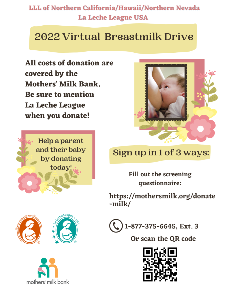 English 2022 Virtual Breastmilk Drive flyer