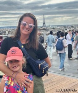Erin with her daughter in Paris
