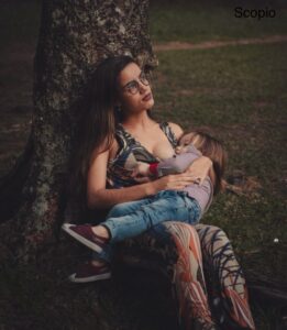Mom nursing a toddler